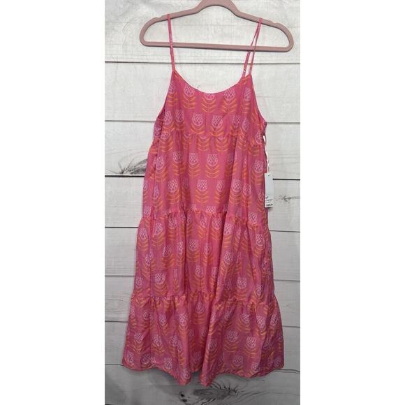 NWT J. Marie Size Medium Midi Maeve Pink Dress Adjustable Straps - Picture 1 of 6